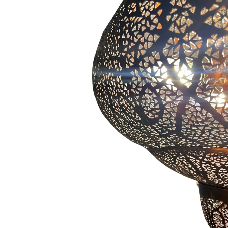 Moroccan Onion-Form Pendant Light – Densely Pierced Metal Ø50 × 100 cm