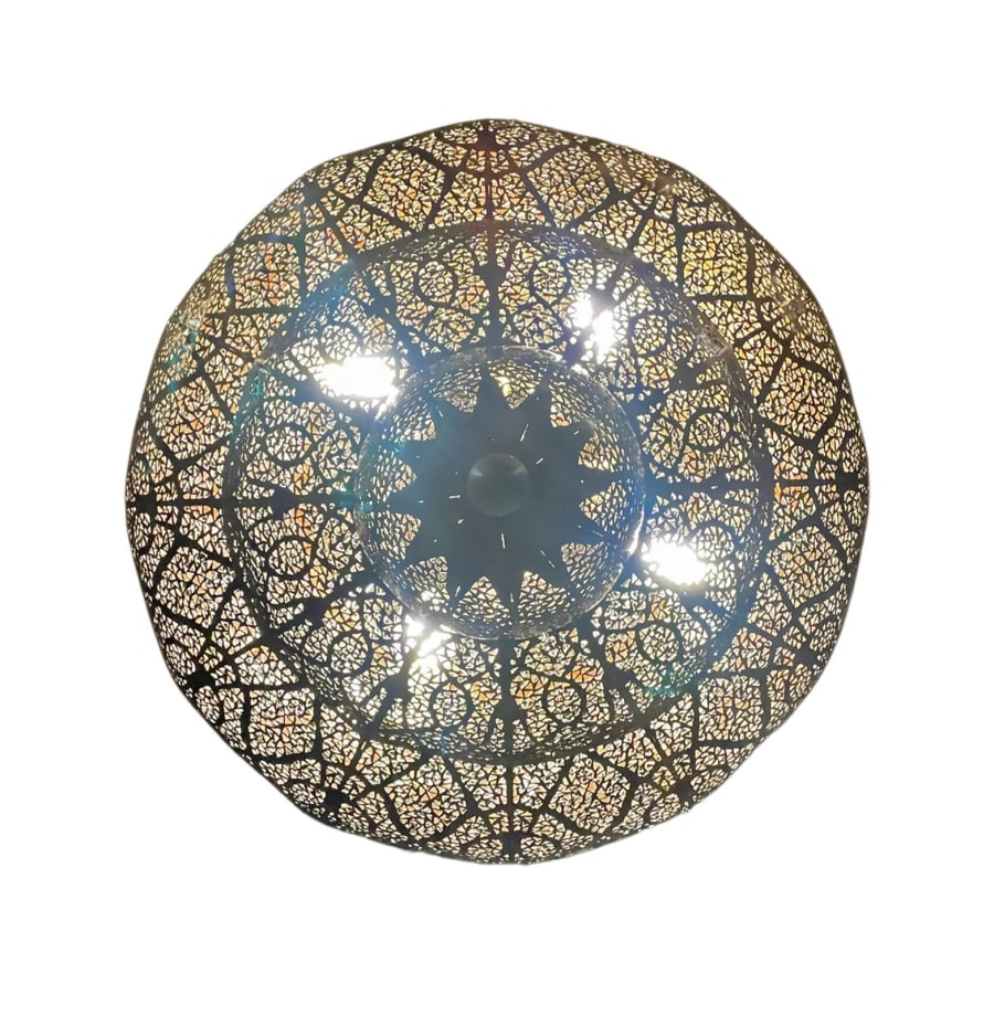 Moroccan Onion-Form Pendant Light – Densely Pierced Metal Ø50 × 100 cm