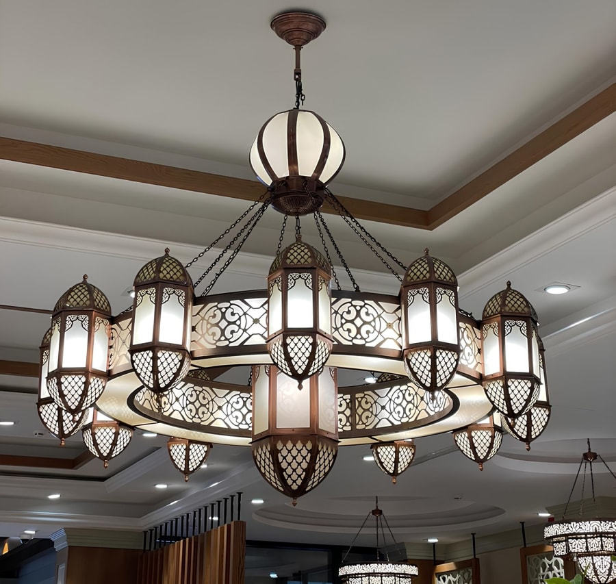 Ottoman Lantern Ring Chandelier – Mosque & Hotel Chandelier Ø150-160 cm