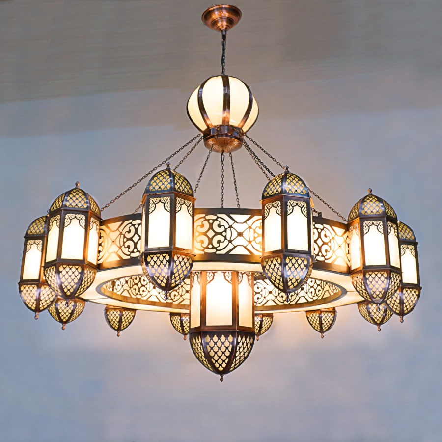 Ottoman Lantern Ring Chandelier – Mosque & Hotel Chandelier Ø150-160 cm