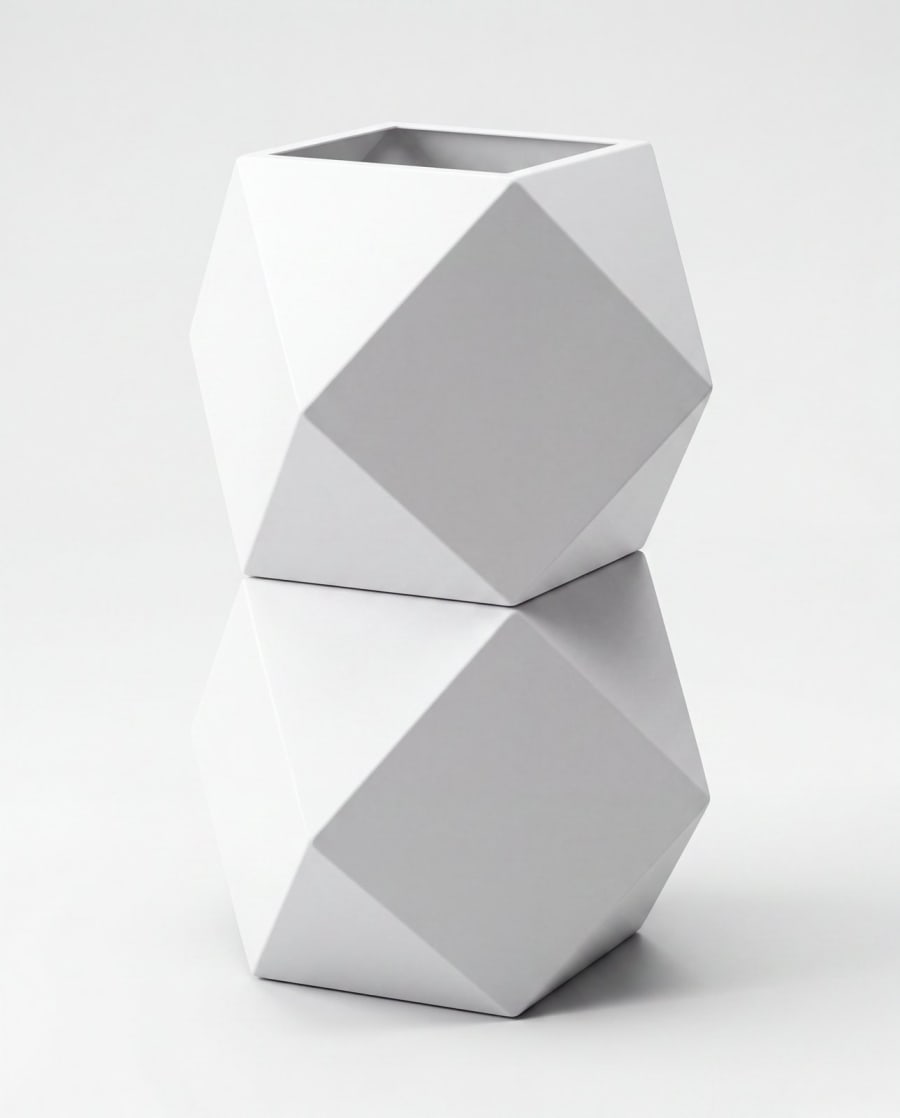 Origami Planter – Folded Metal Outdoor Planter · Matte White