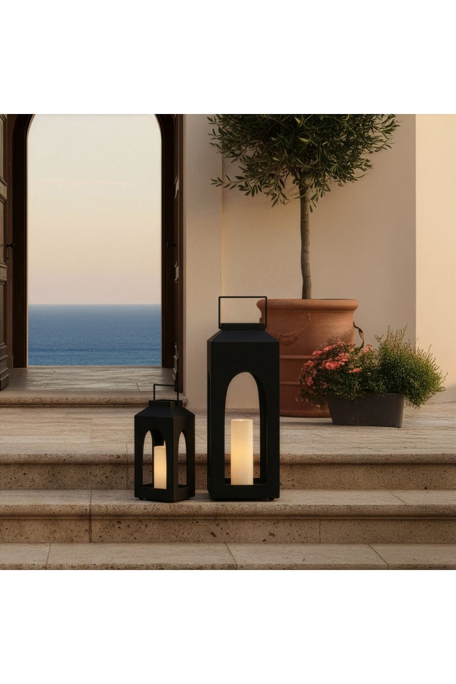 Modern Decorative Lantern Candle Holder – Metal Body