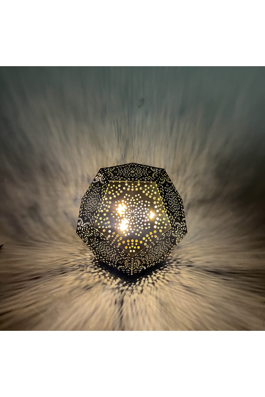 Moroccan Pattern Brass Table Lamp