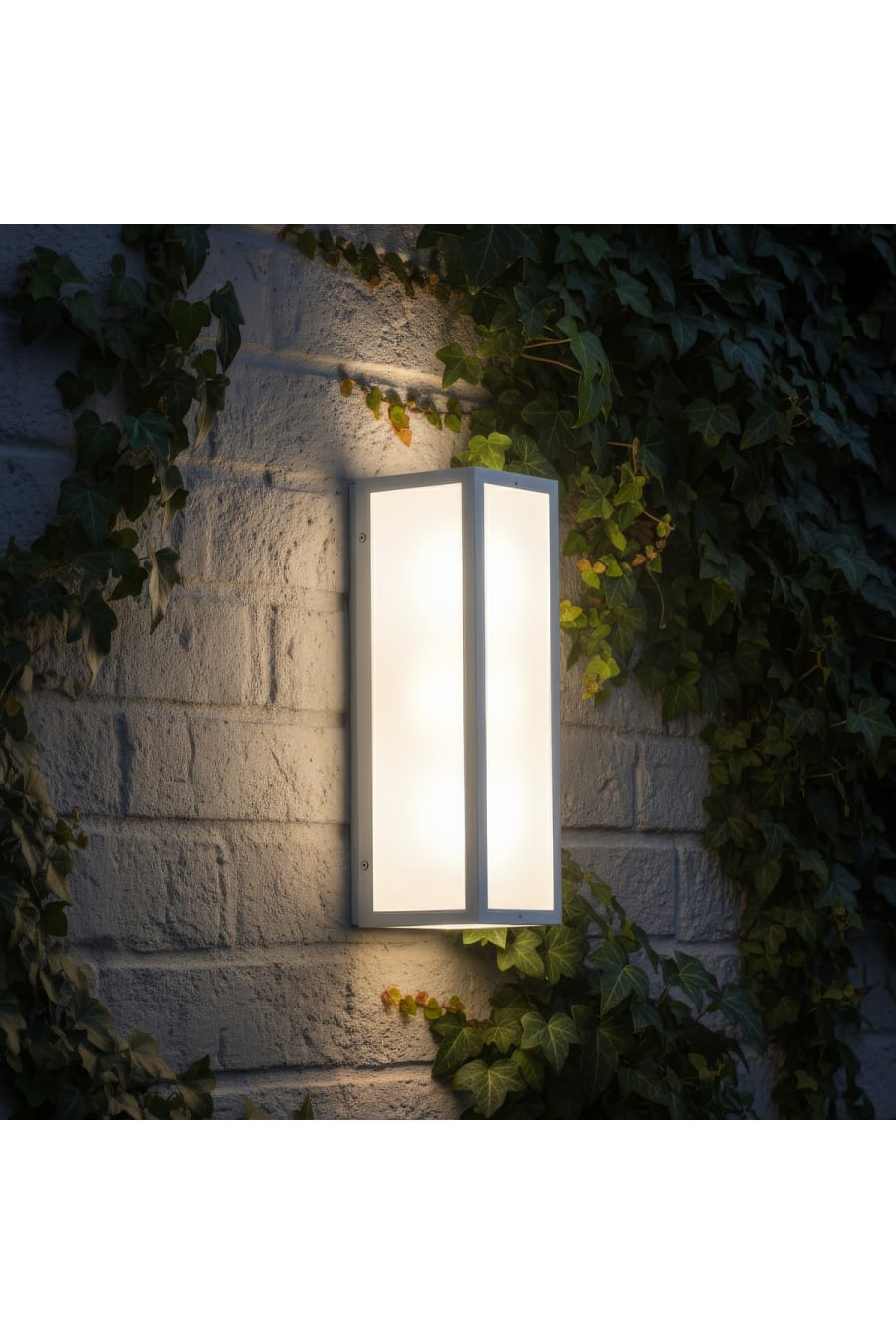 Modern Rectangular Wall Sconce with Metal Frame and Opal Acrylic