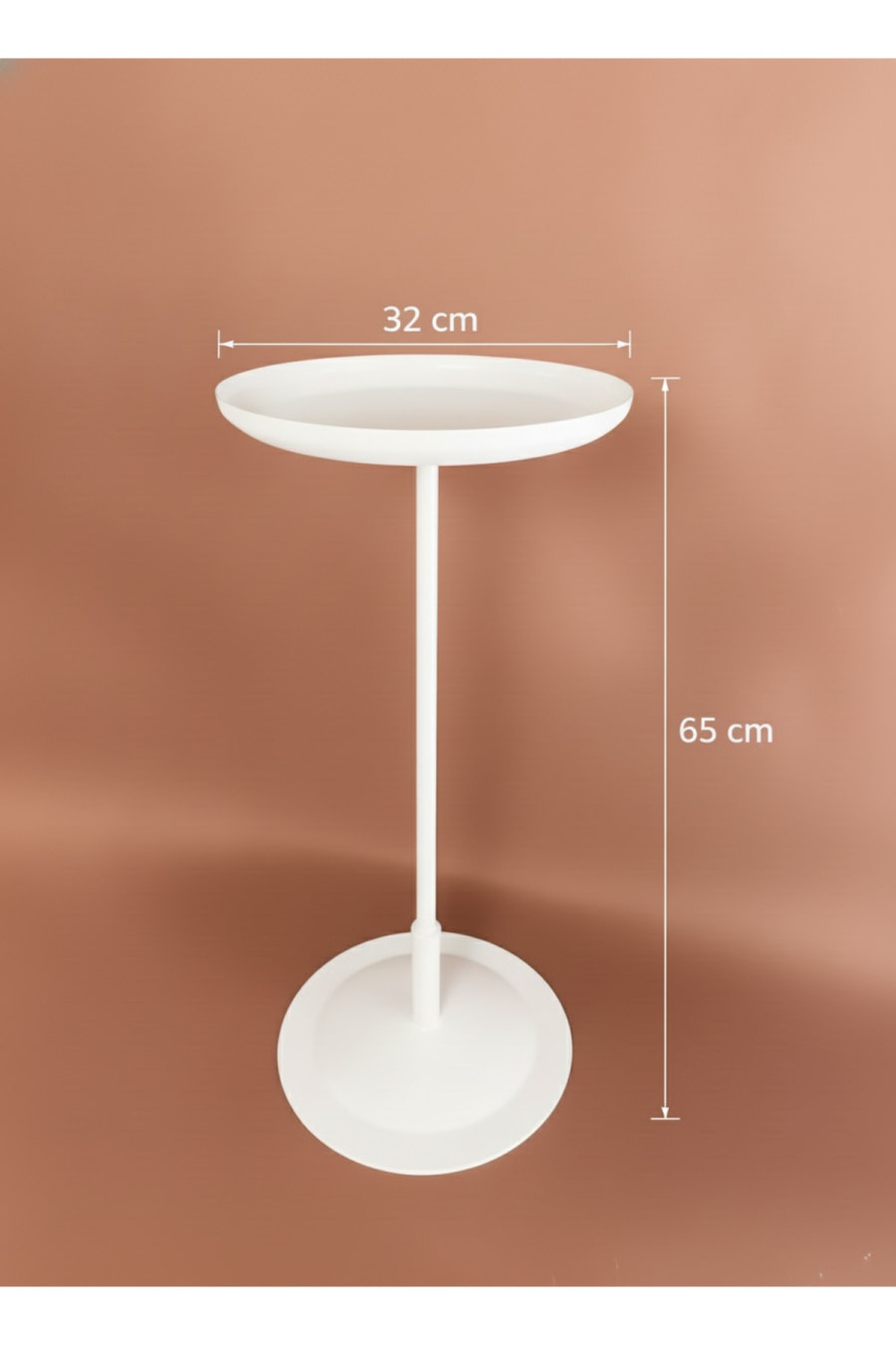 Modern Metal Side Table – Round Decorative Tray Table Minimal Design