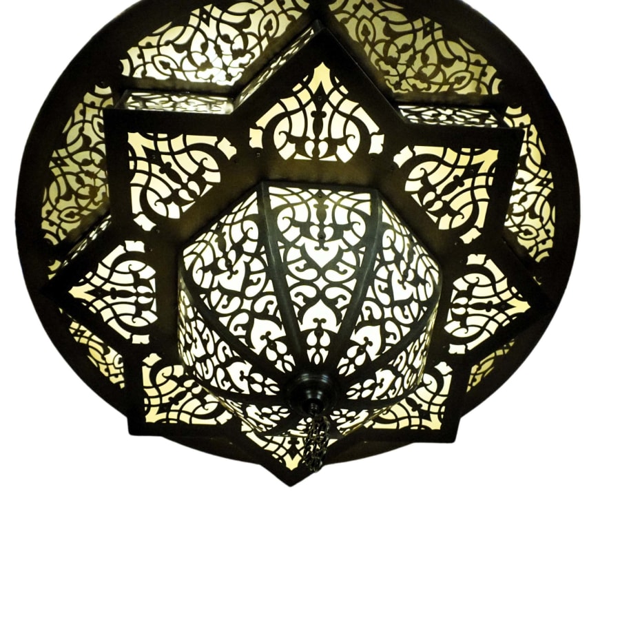 Ottoman Motif Brass Pendant Chandelier - Decorative Light Fixture