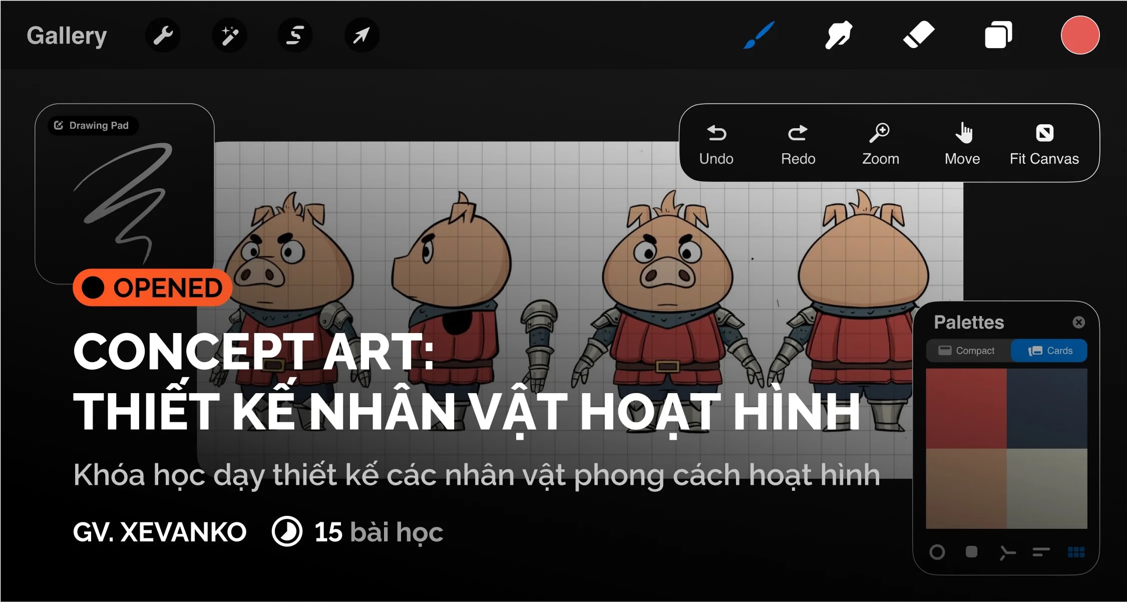 Khoá Học Concept Art: Thiết Kế Nhân Vật Hoạt Hình Cùng Digiart Academy