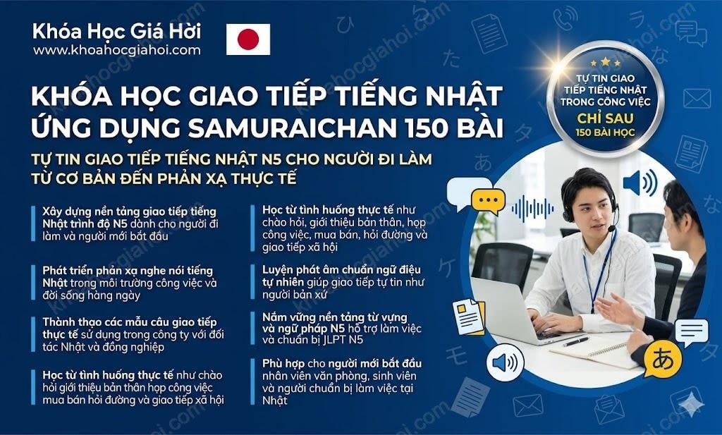 Khóa Học Giao Tiếp Tiếng Nhật Ứng Dụng - Samuraichan - 150 Bài