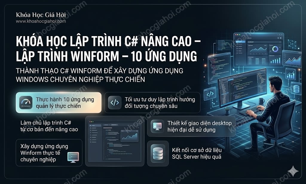 Khóa Học Lập Trình C# Nâng Cao – Lập Trình Winform – 10 Ứng Dụng