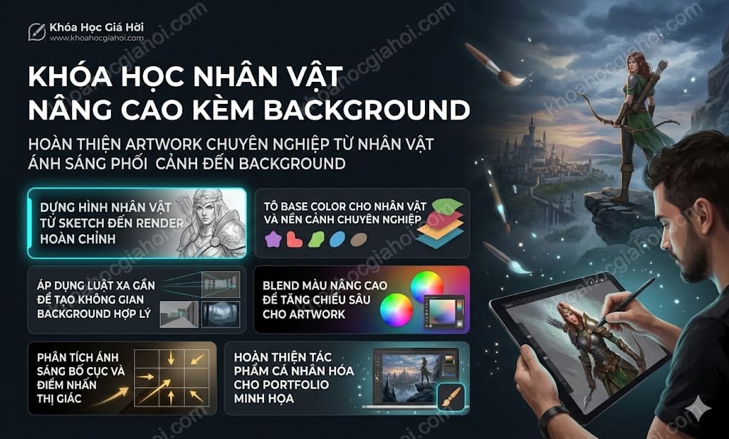 Khóa Học Nhân Vật Nâng Cao Kèm Background
