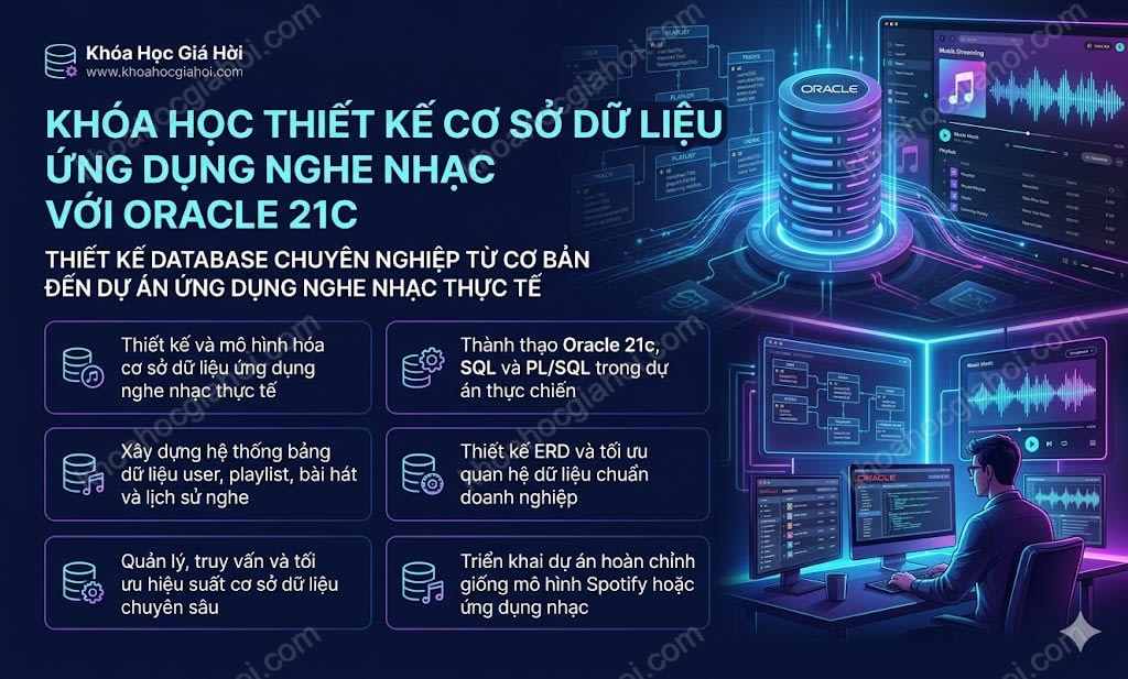 Khóa Học Thiết Kế Cơ Sở Dữ Liệu Ứng Dụng Nghe Nhạc Với Oracle 21c