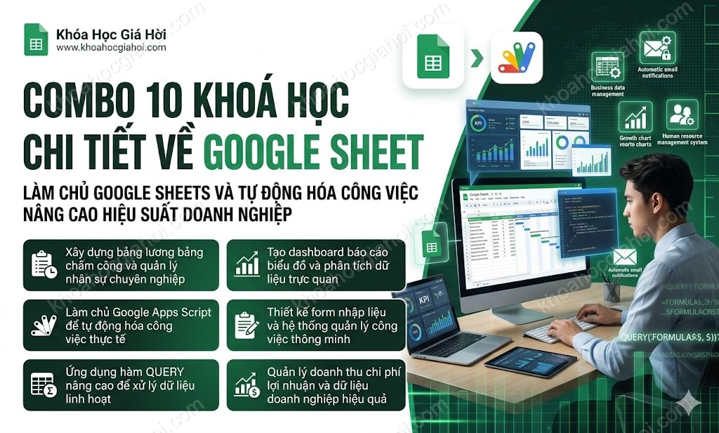 Combo 10 Khoá Học Chi Tiết Về Google Sheet