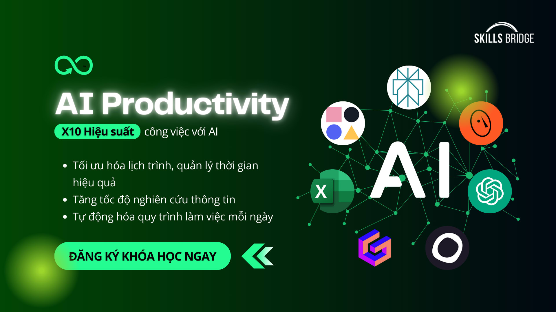 Khóa Học AI Productivity 2025 – X10 Hiệu Suất Làm Việc Với AI