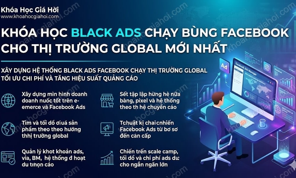 Khóa Học Black Ads (Chạy Bùng) Facebook Cho Thị Trường Global Mới Nhất