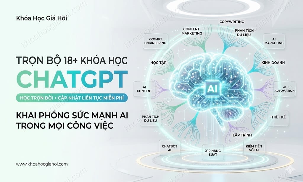 Trọn Bộ 18+ Khóa Học ChatGPT – Học Trọn Đời, Cập Nhật Liên Tục Miễn Phí