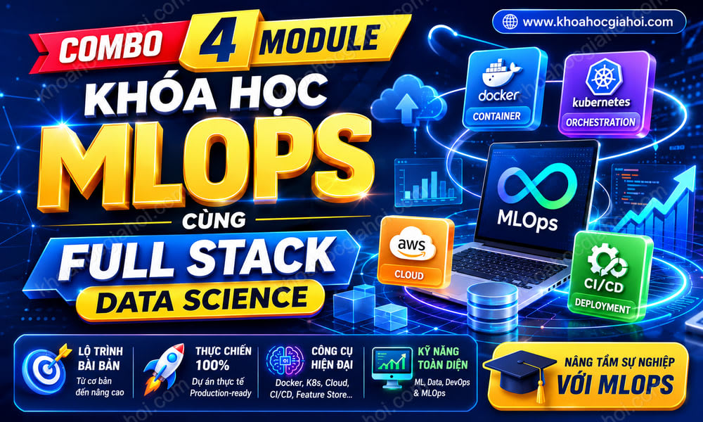 Combo 4 Module Khóa Học Mlops Cùng Full Stack Data Science