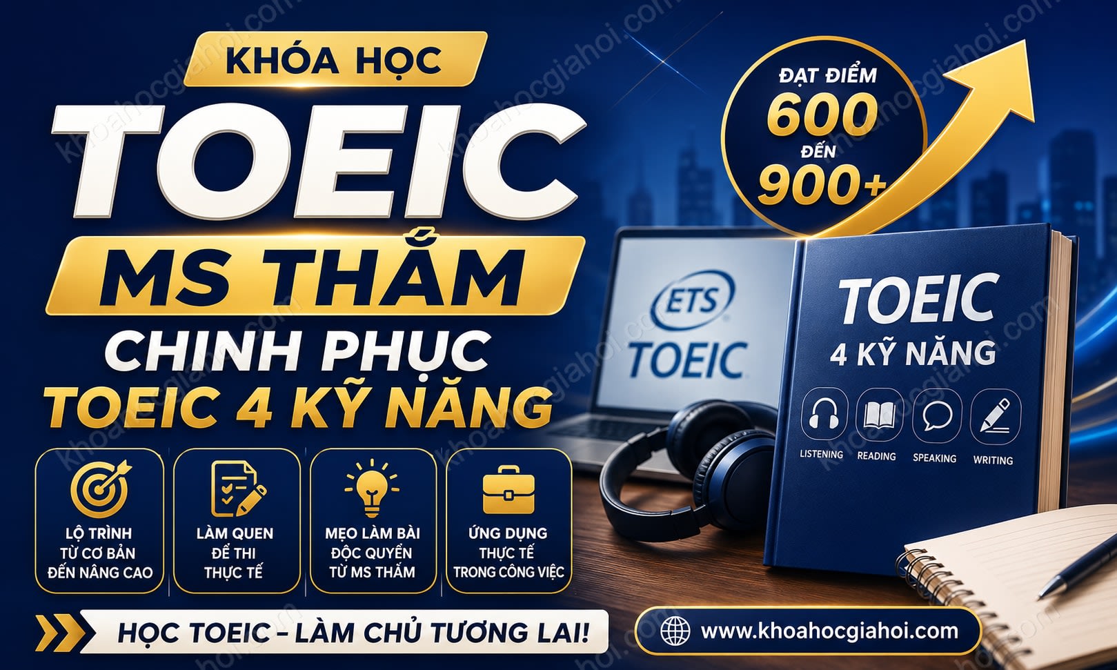 Khóa Học Toeic Ms Thắm Chinh Phục Toeic 4 Kỹ Năng