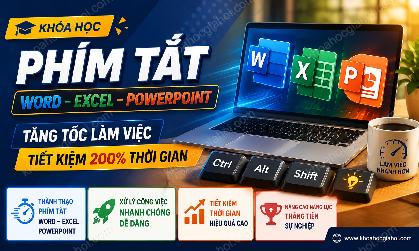 Khóa học Phím tắt trong Word, Excel, PowerPoint và tips để tăng tốc độ làm việc