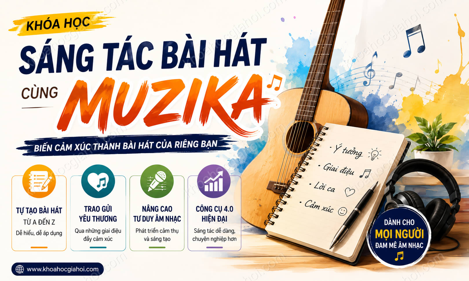 Khóa Học Sáng Tác Bài Hát Cùng Muzika