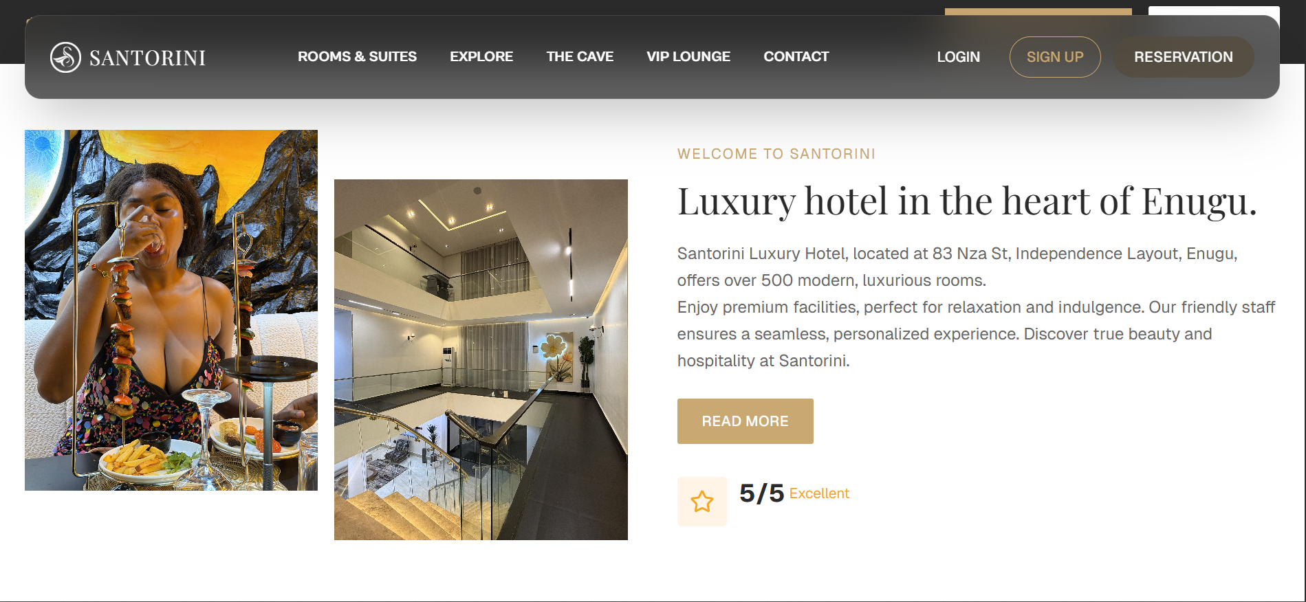 Santorini website screenshot