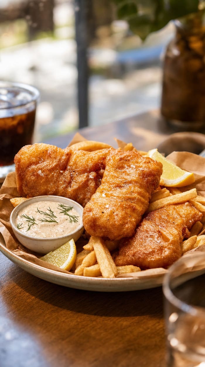 Fish and chips, no notes