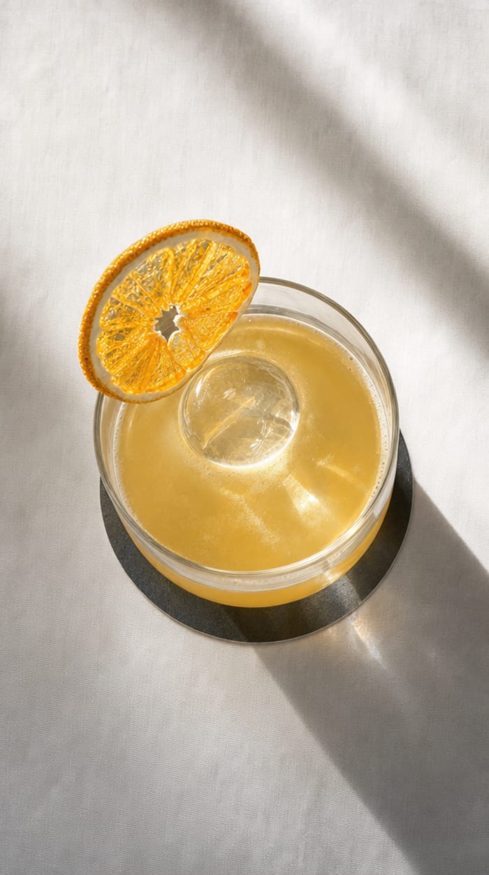 Whisky sour, studio output, in the hand