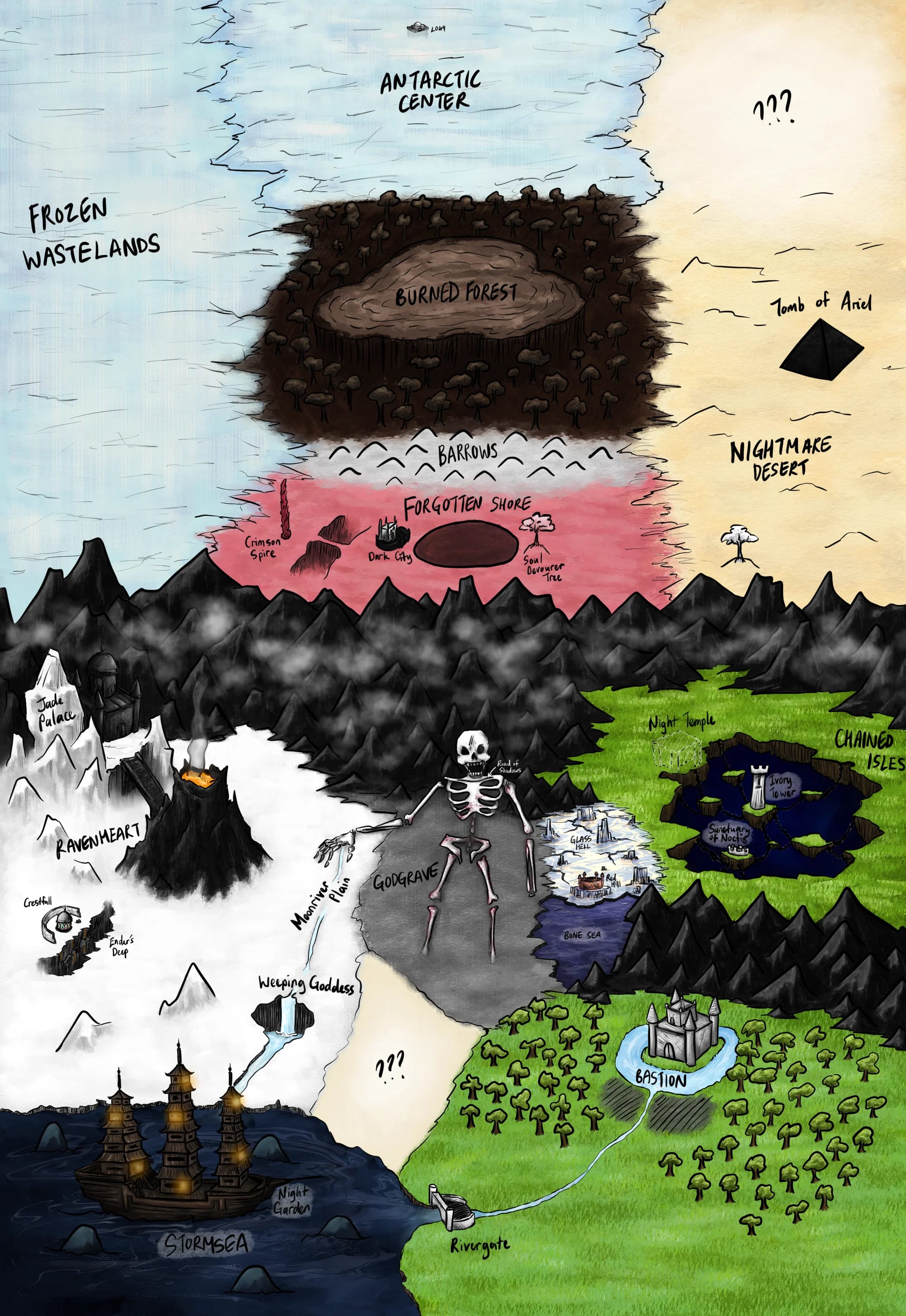 Colored map of the Dream Realm
