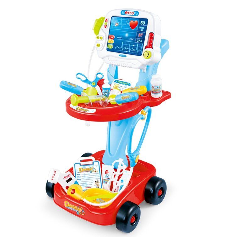 Kids Cleaning and Cooking Pretend Play Cart with Vacuum