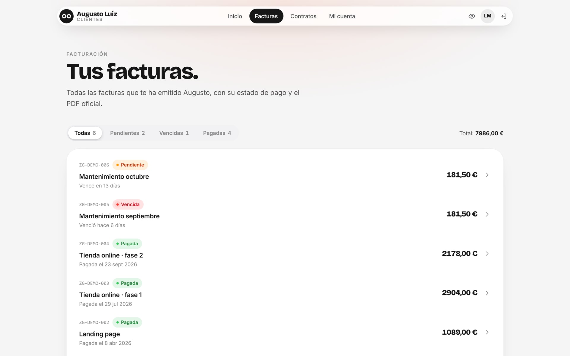 Portal de clientes, imagen 1