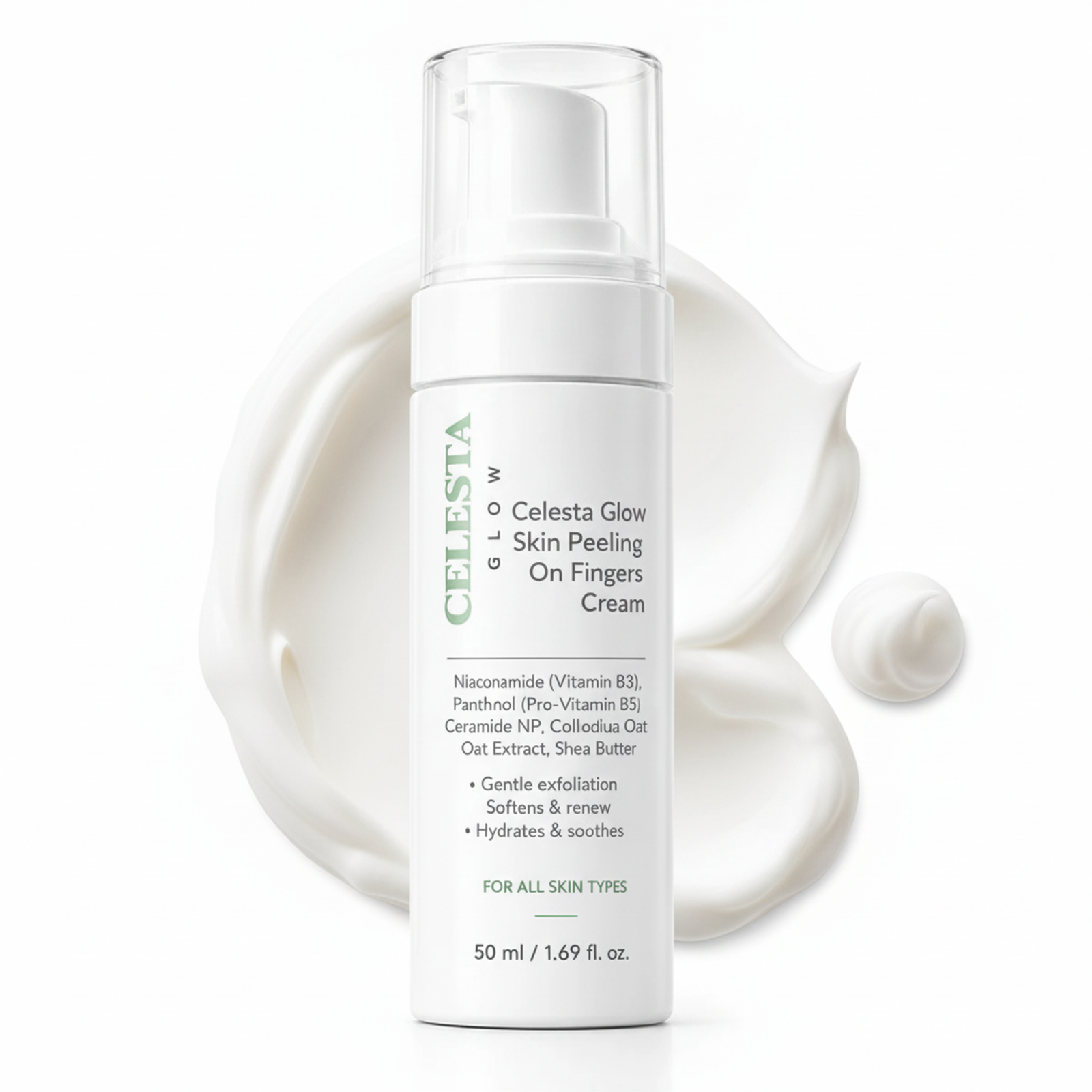 Celesta Glow Skin Peeling On Fingers Cream