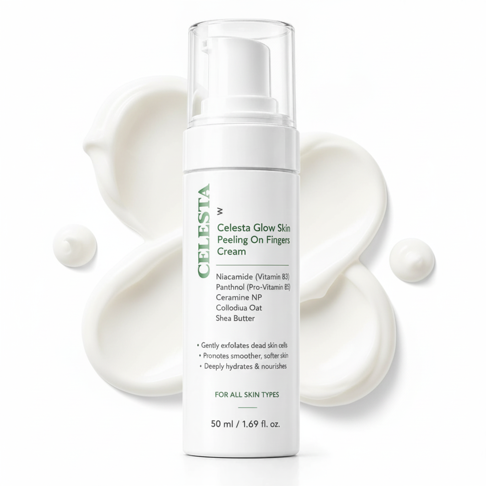 Celesta Glow Skin Peeling On Fingers Cream