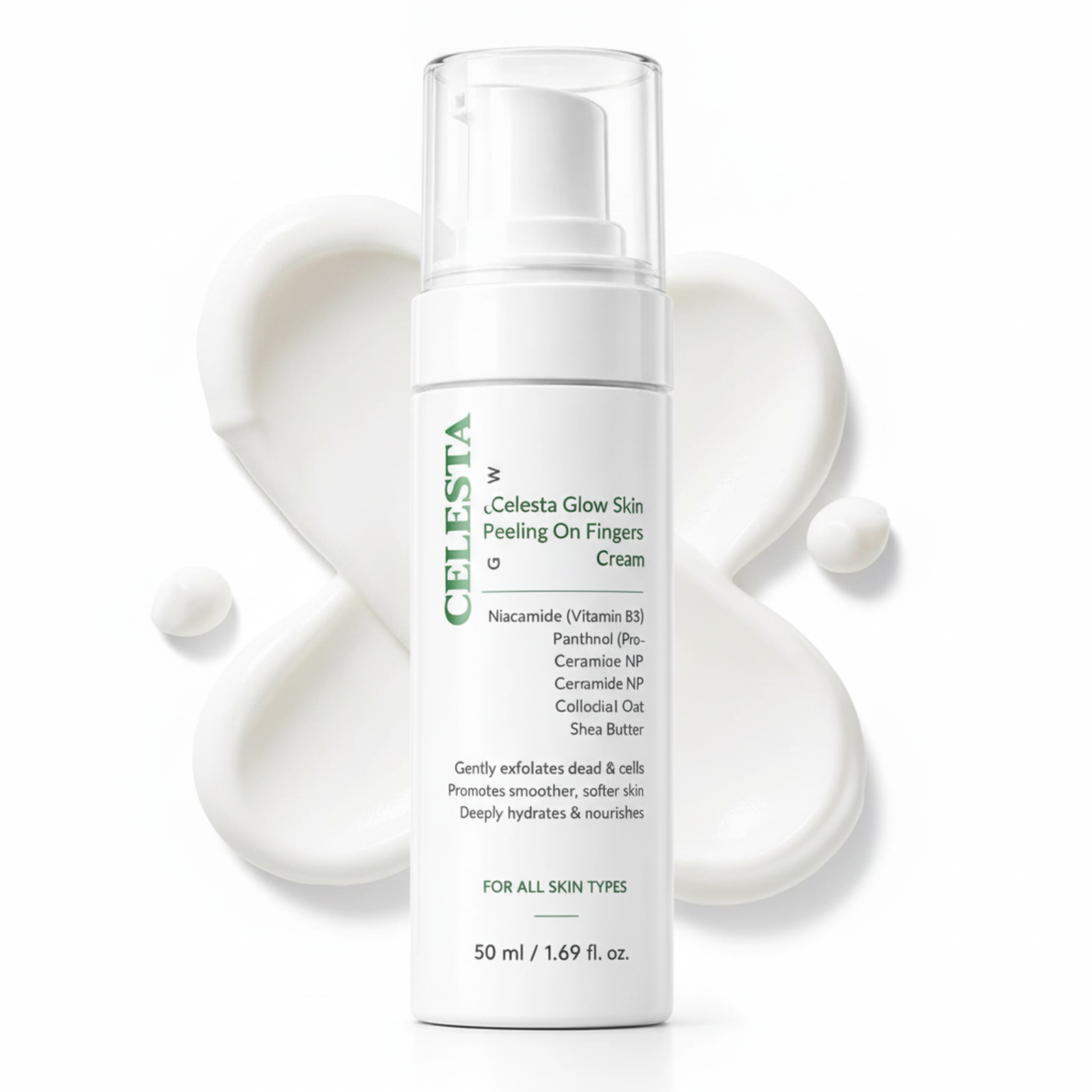 Celesta Glow Skin Peeling On Fingers Cream
