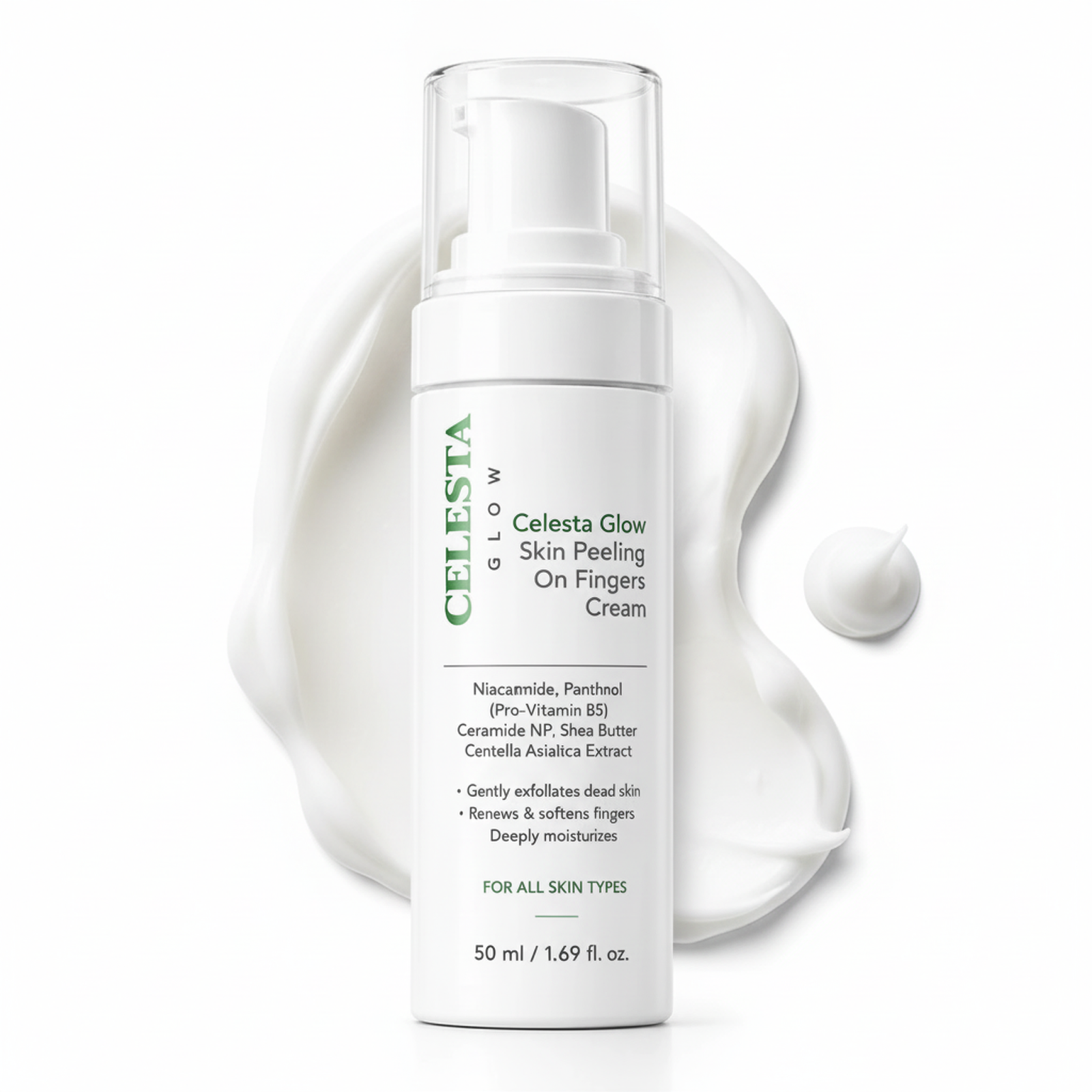 Celesta Glow Skin Peeling On Fingers Cream