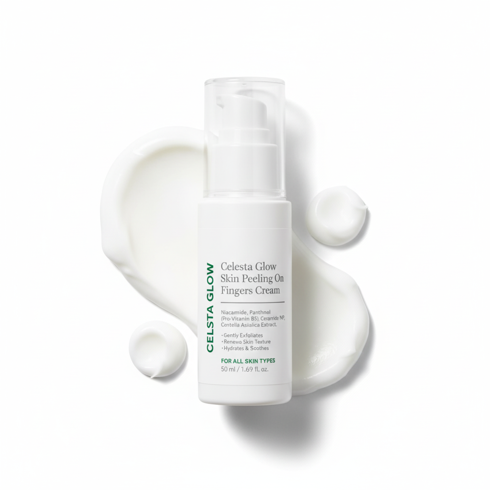 Celesta Glow Skin Peeling On Fingers Cream