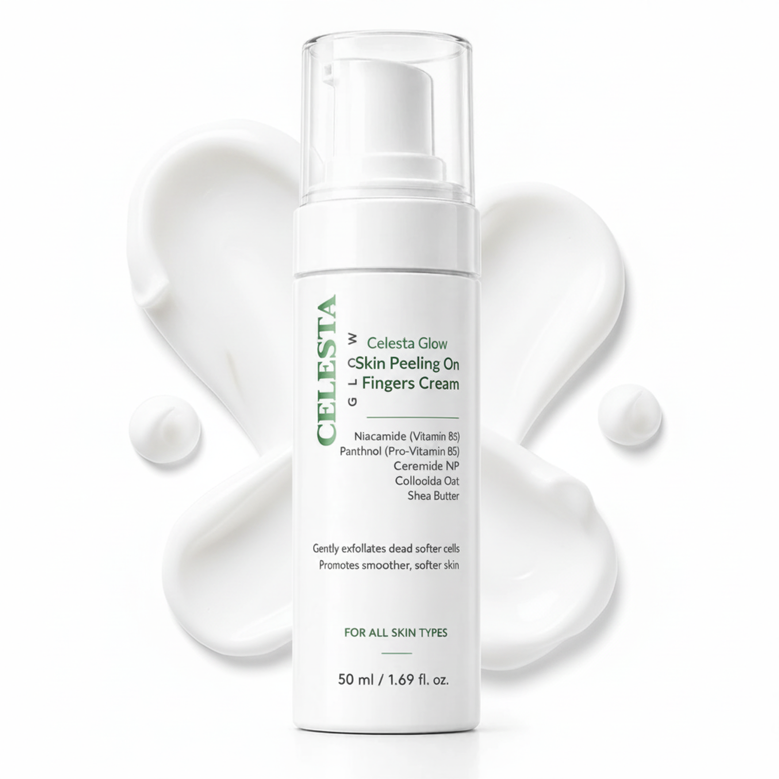 Celesta Glow Skin Peeling On Fingers Cream