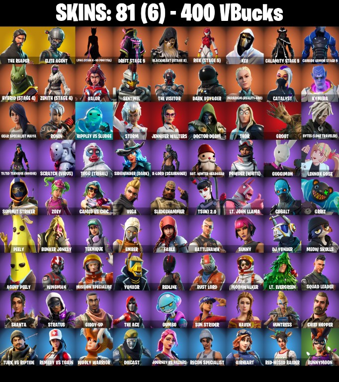 Fortnite Account ( PC / PSN / XBOX / NINTENDO ) (THE REAPER) (81 Skins) Fortnite Account ( PC / PSN / XBOX / NINTENDO ) (THE REAPER) (81 Skins)