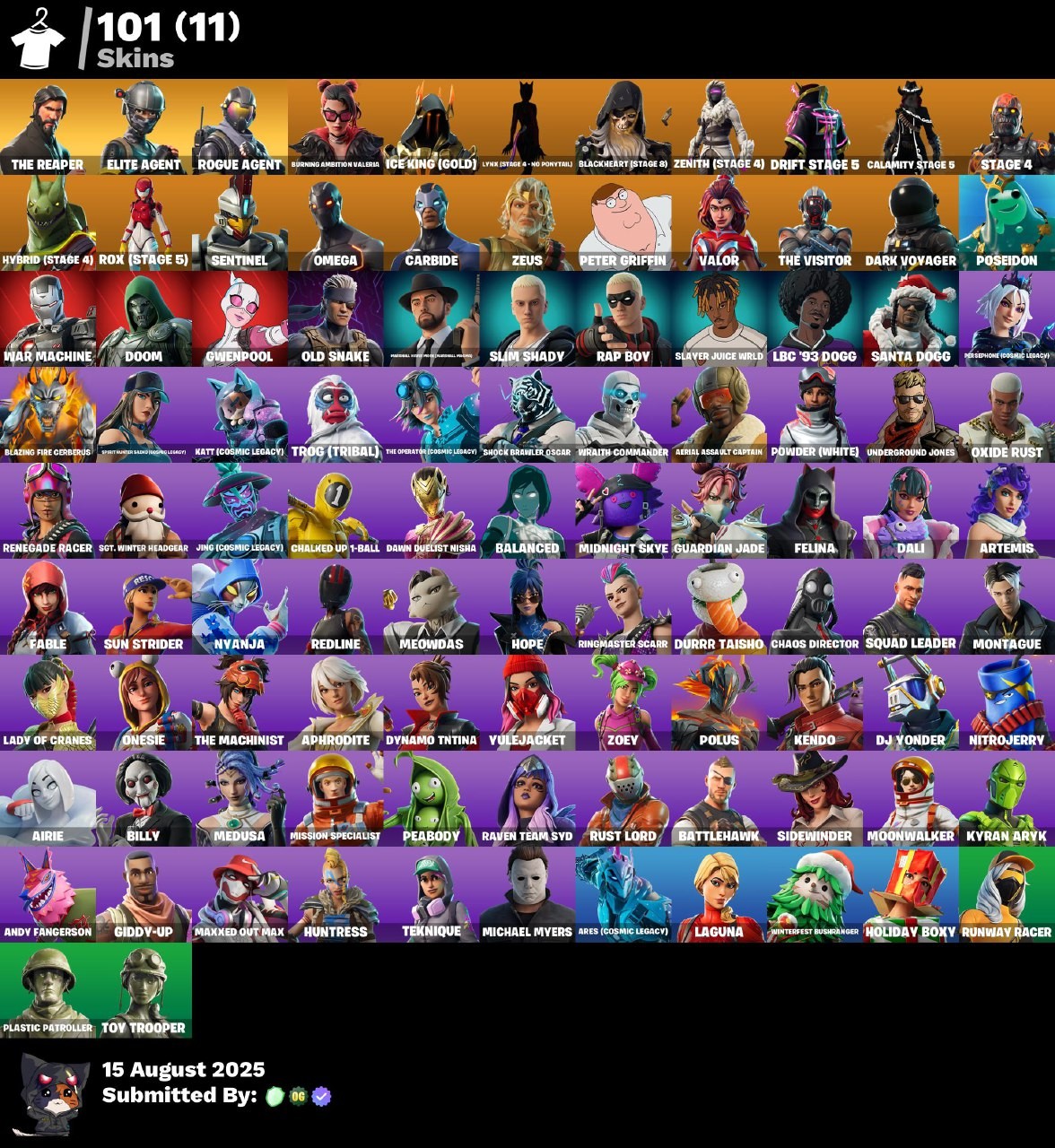 Fortnite Account ( PC / PSN / XBOX / NINTENDO ) (THE REAPER, ROGUE AGENT) (101 Skins) Fortnite Account ( PC / PSN / XBOX / NINTENDO ) (THE REAPER, ROGUE AGENT) (101 Skins)