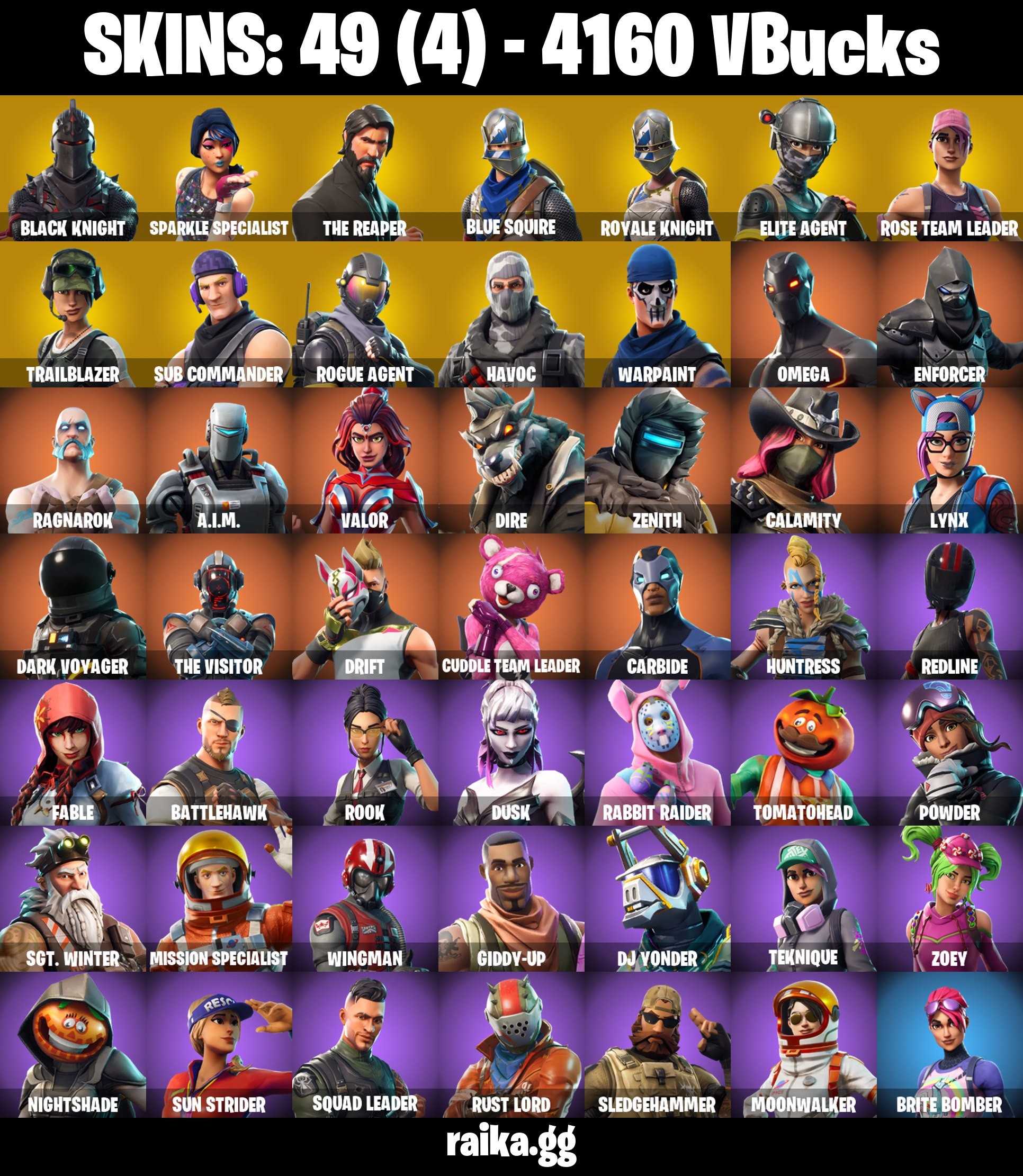 Fortnite Account ( PC / PSN / XBOX / NINTENDO ) (BLACK KNIGHT, SPARKLE SPECIALIST, TRAILBLAZER, OG STW, THE REAPER, BLUE SQUIRE) (49 Skins) Fortnite Account ( PC / PSN / XBOX / NINTENDO ) (BLACK KNIGHT, SPARKLE SPECIALIST, TRAILBLAZER, OG STW, THE REAPER, BLUE SQUIRE) (49 Skins)