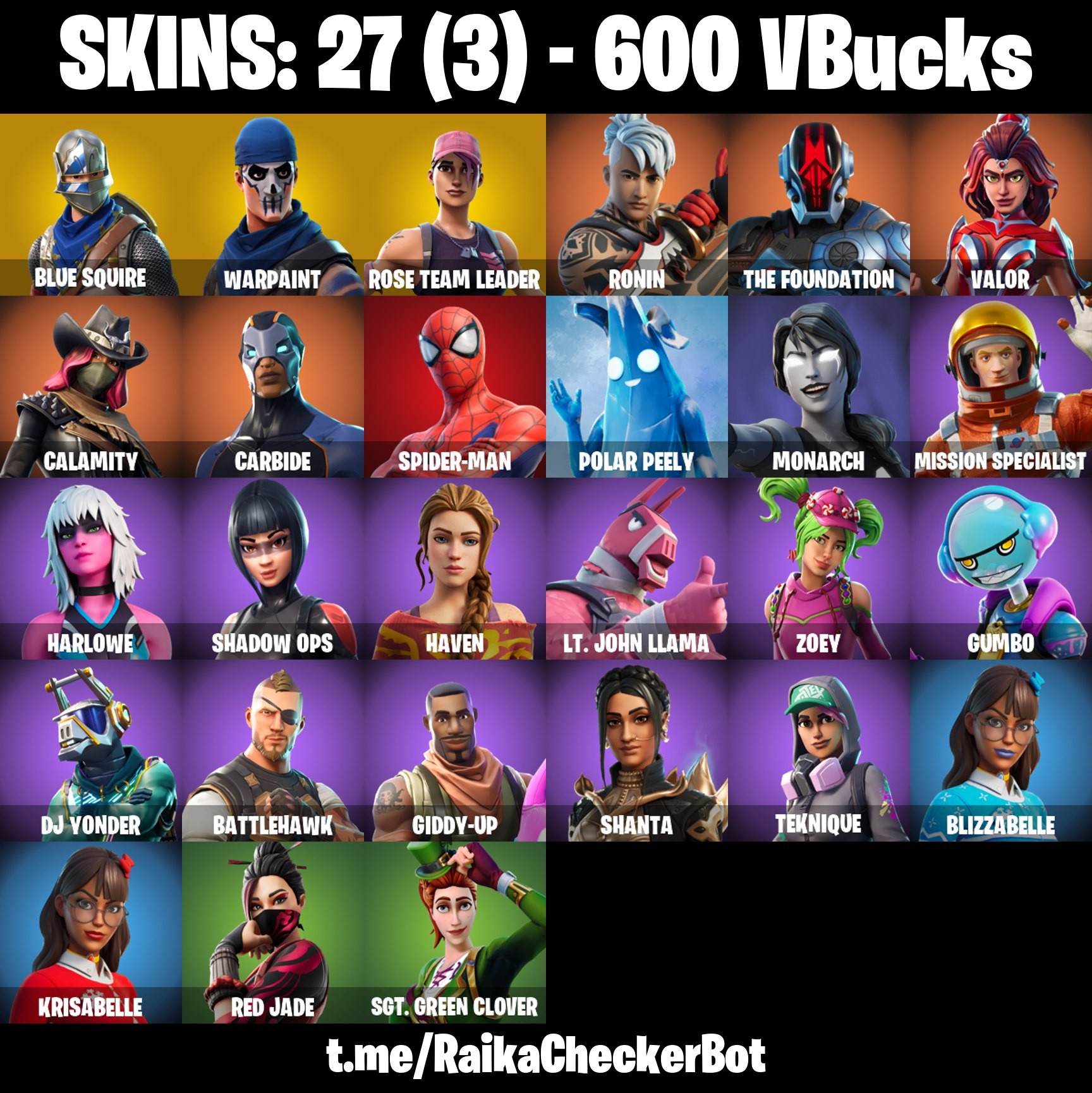 Fortnite Account ( PC / PSN / XBOX / NINTENDO ) (ULTIMATE EDITION, OG STW, BLUE SQUIRE, SPIDER-MAN, CARBIDE) (27 Skins) Fortnite Account ( PC / PSN / XBOX / NINTENDO ) (ULTIMATE EDITION, OG STW, BLUE SQUIRE, SPIDER-MAN, CARBIDE) (27 Skins)