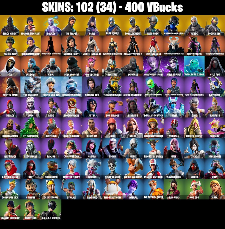 Fortnite Account ( PC / PSN / XBOX / NINTENDO ) (BLACK KNIGHT, GALAXY, THE REAPER, GLOW) (102 Skins) Fortnite Account ( PC / PSN / XBOX / NINTENDO ) (BLACK KNIGHT, GALAXY, THE REAPER, GLOW) (102 Skins)