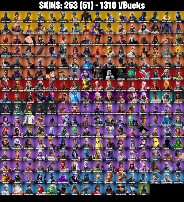 Fortnite Account ( PC / PSN / XBOX / NINTENDO ) (BLACK KNIGHT, THE REAPER, ULTIMATE OG STW, MAKO) (253 Skins)