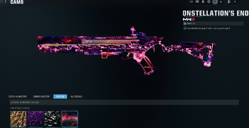 INTERSTELLER + ORION | ALL GUNS MAX PRESTIEGE CAMOS | MW3 MAX MW2 PRESTIEGE | 10 BUNDLES BLACKCELLS IO SKELETON 106 operators