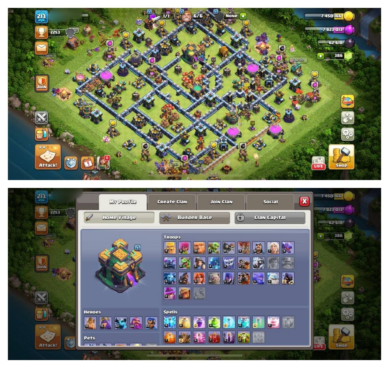 {CRAZY ACCOUNT} TH14 SEMI MAX ⚡️3 EPIC EQUIPMENT⚡️XP-213⚡️HERO 70-75-43-50-23⚡️BLUE WALLS⚡️MAGIC ITEMS⚡️OP LAB⚡️DELIVERY 🚚 {CRAZY ACCOUNT} TH14 SEMI MAX ⚡️3 EPIC EQUIPMENT⚡️XP-213⚡️HERO 70-75-43-50-23⚡️BLUE WALLS⚡️MAGIC ITEMS⚡️OP LAB⚡️DELIVERY 🚚