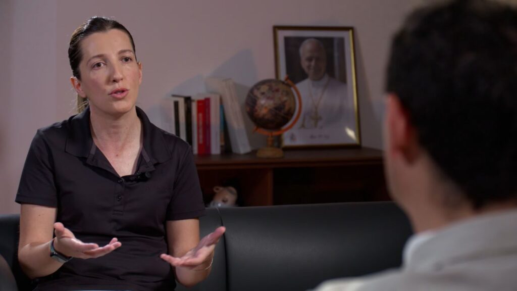Claudia Giampietro, an Italian canon lawyer working at the Pontifical Commission for the Protection of Minors (PCPM), during an interview on July 1, 2026. | Credit: EWTN News