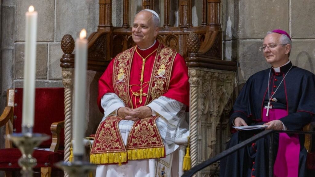 Pope Leo XIV at the Cathedral of the Holy Cross and St. Eulalia in Barcelona, Spain, on June 9, 2026. | Credit: Daniel Ibáñez/EWTN News