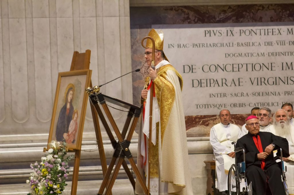 Patriarch Paul III Nona celebrates Mass with hundreds of Chaldean Catholics in St. Peter’s Basilica on Oct. 15, 2026. Nona is the Chaldean Catholic patriarch of Baghdad, serving as the head of the Chaldean Catholic Church. | Credit: Romy Haber