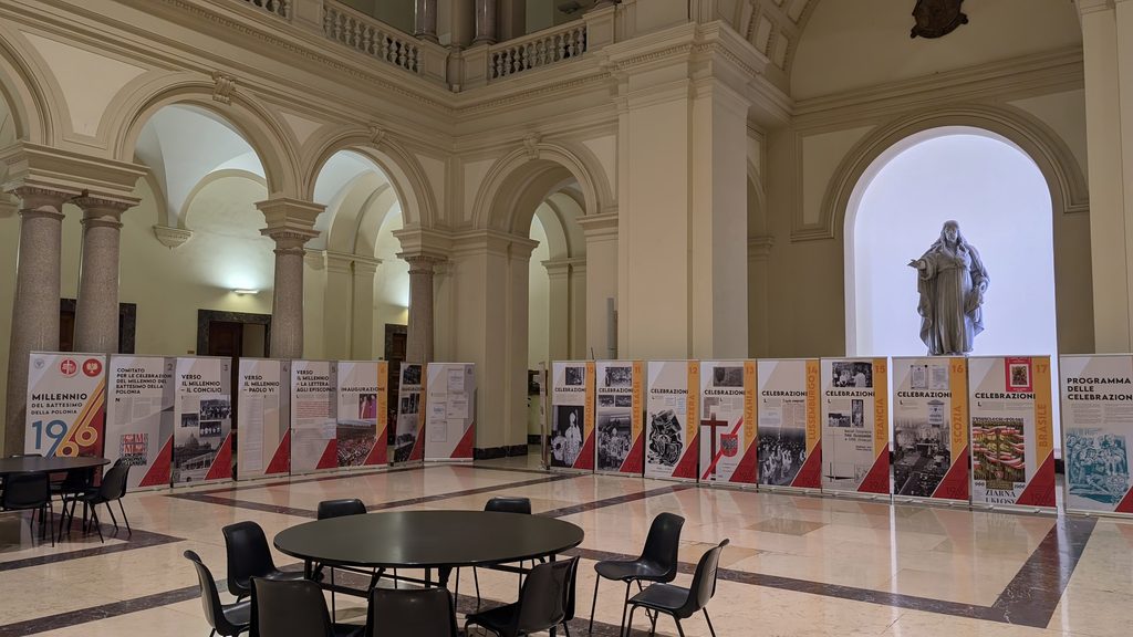 A new exhibit commemorating the 1966 celebration of the Baptism of Poland in A.D. 966 was launched at the Pontifical Gregorian University in Rome on Oct. 28, 2026. | Credit: Ishmael Adibuah/EWTN News