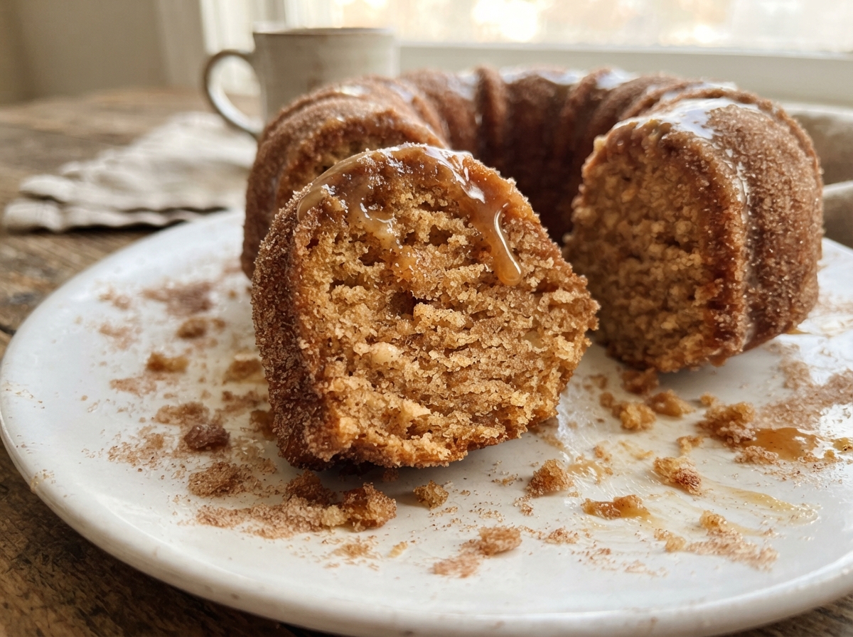 Apple Cider Donut Cake with Maple Glaze fall cake