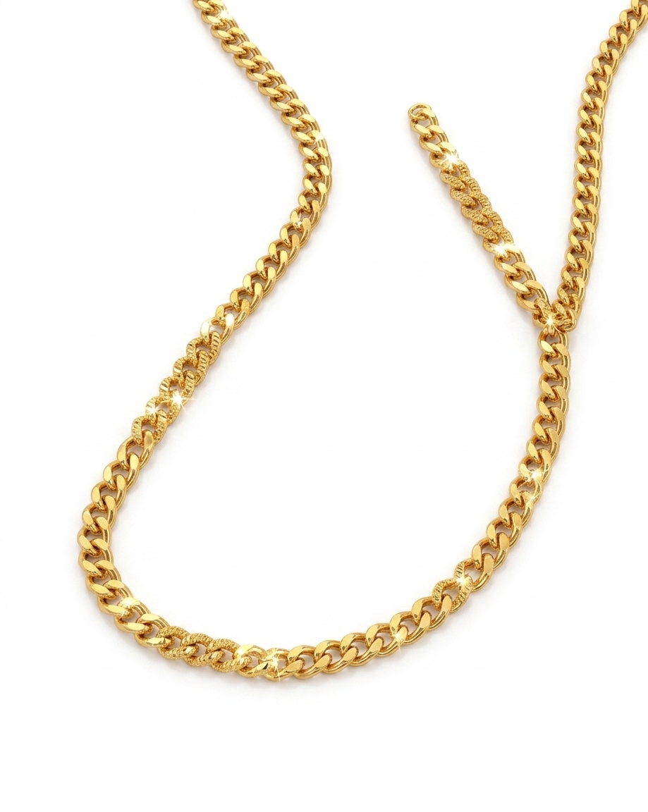 Trendy Gold Plated Chain Necklace for Men Women