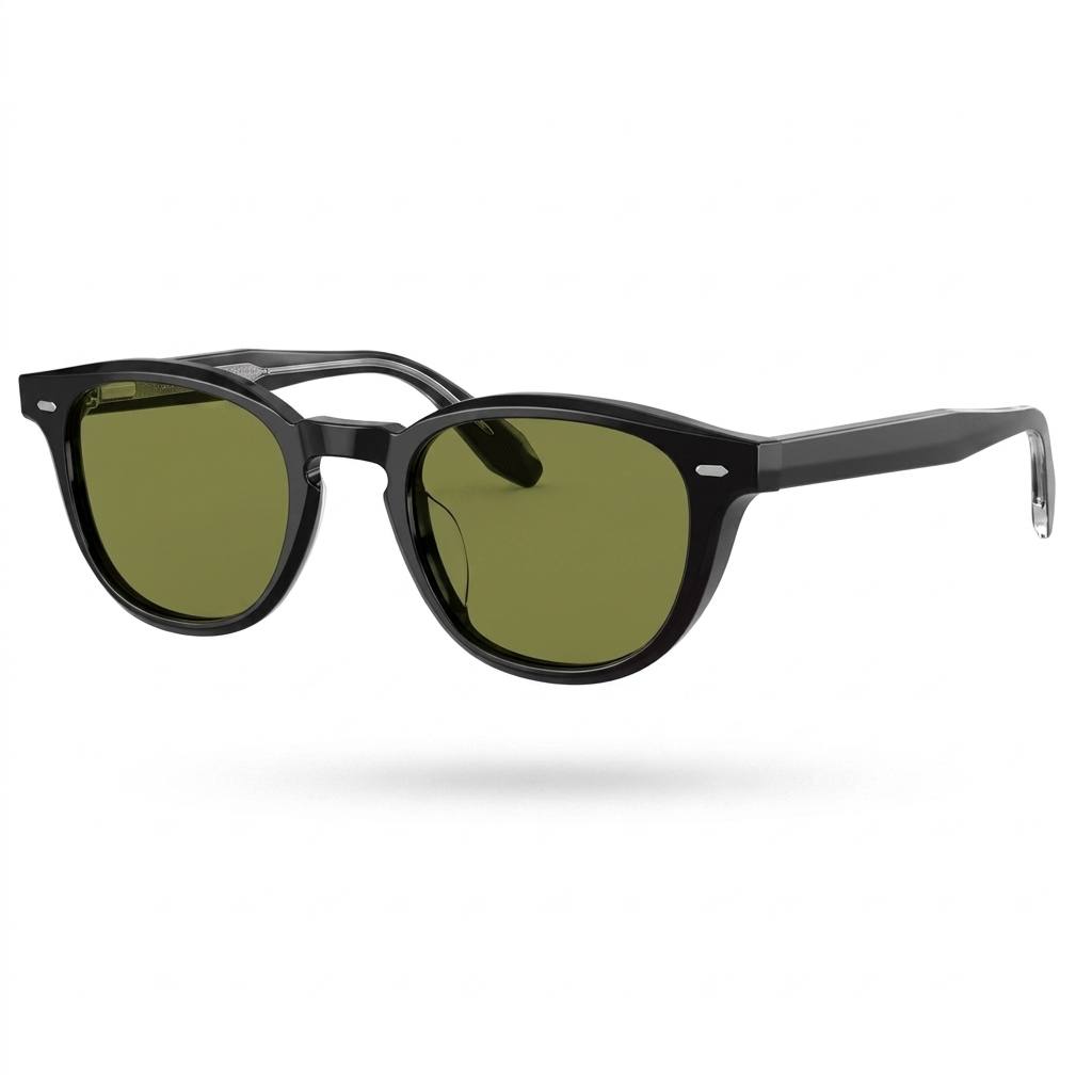 Black Frame Green Lens UV Protected Sunglasses